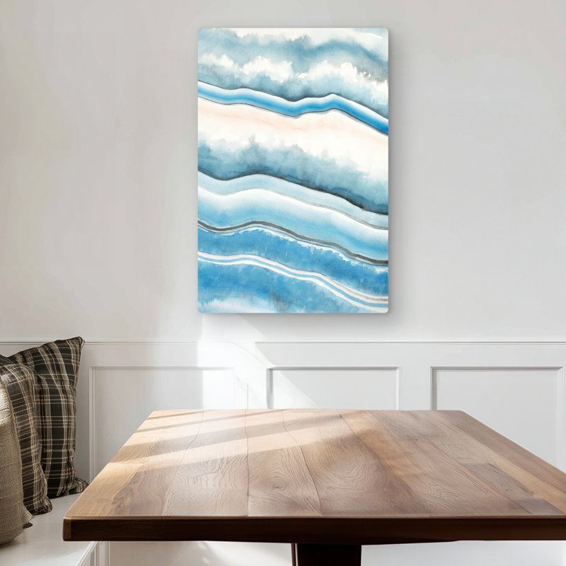 Textured Geode - White Metal Print for Bathroom Decor