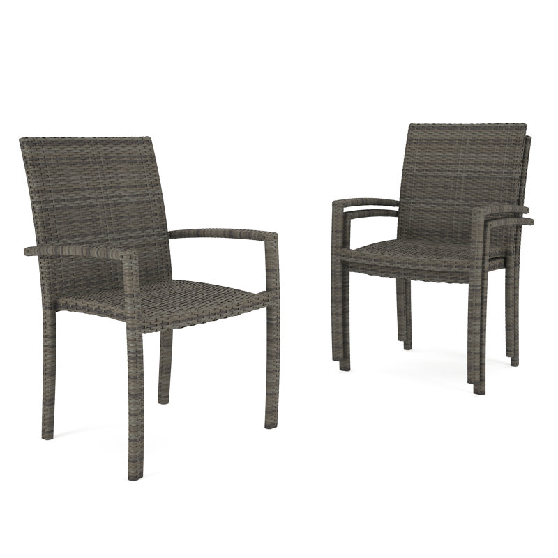Outdoor Patio Square Dining Table with Dining Chairs, 29" x 33" x 33"