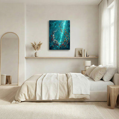 Art mural sur toile Gallery Wrap pour le salon, la chambre à coucher, le bureau ou le vestibule - décoration murale décorative avec poissons sous-marins