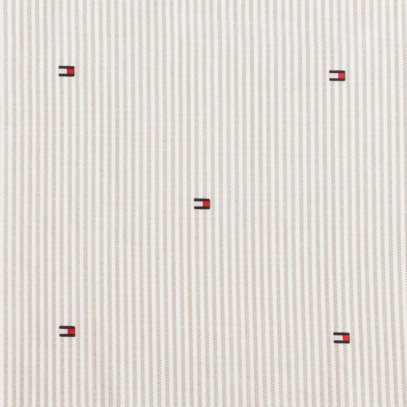 Tommy Hilfiger Printed Percale Cotton Sheet Set, Queen Sheet Set with 2 Pillowcases, Beige