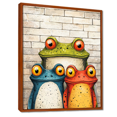 Funny Family Of Toad Cartoon III - Frog Canvas Print