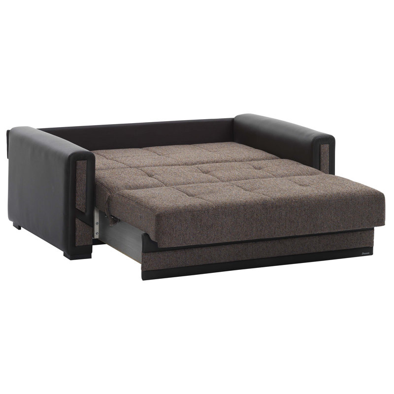Annalie Upholstered 70'' Sleeper Sofa, Brown Chenille