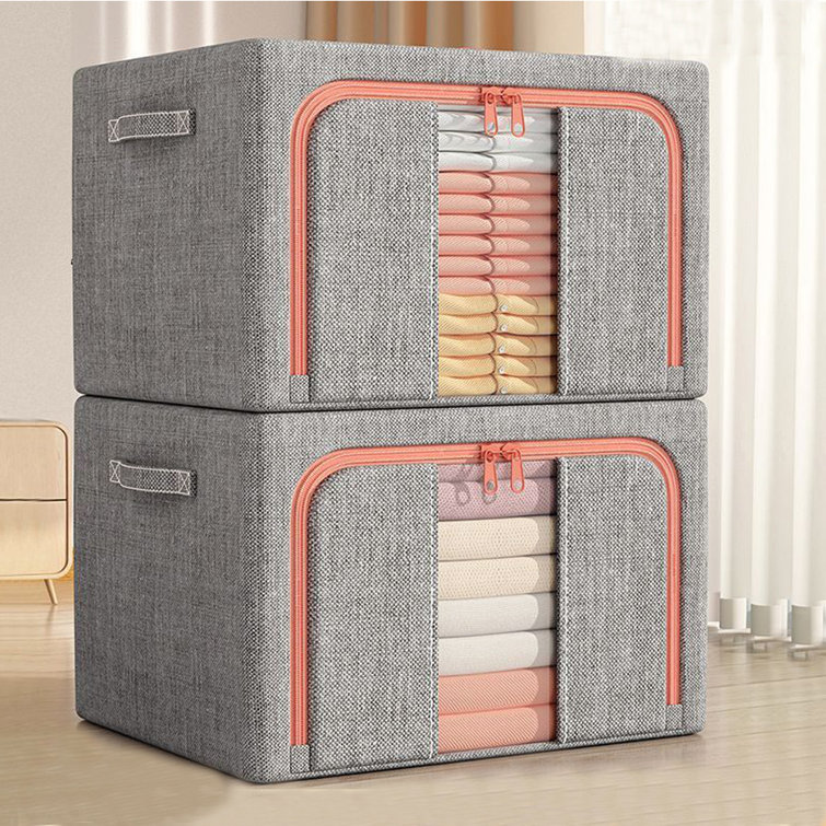 2-Pack Folding Wardrobe Storage Box Plastic Drawer Organizer Stackable  Storage Baskets Closet Container Home Office Bedroom Laundry Pull Out Drawer  Dividers for Clothes,Toys Organization 