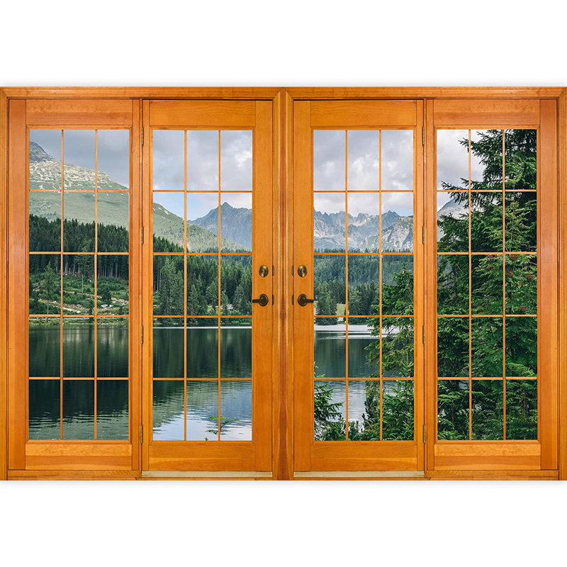 Panneau mural L 5,5 pi x l 96 po Nature sauvage Mountain Range Forest, L 100 po x l 144 po