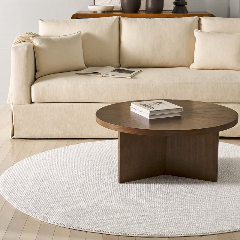 Martha Stewart 920 Performance Solid Color Rug, Round 6'7"
