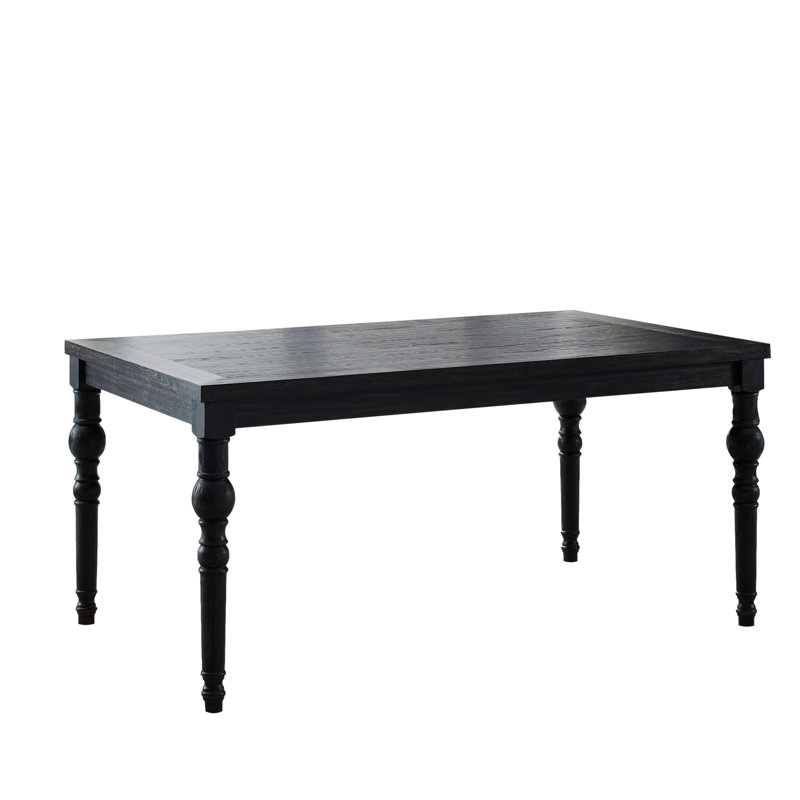 Table de salle à manger Urban, plateau de table en grain de bois riche noir qui attire les regards, pieds tournés imposants, structure en bois d'hévéa massif offrant stabilité, l 65 po x P 38 po H 30 po, table à assembler