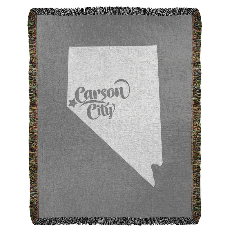Jeté en coton tissé carson city nevada, l 60 po x L 80 po, Gris