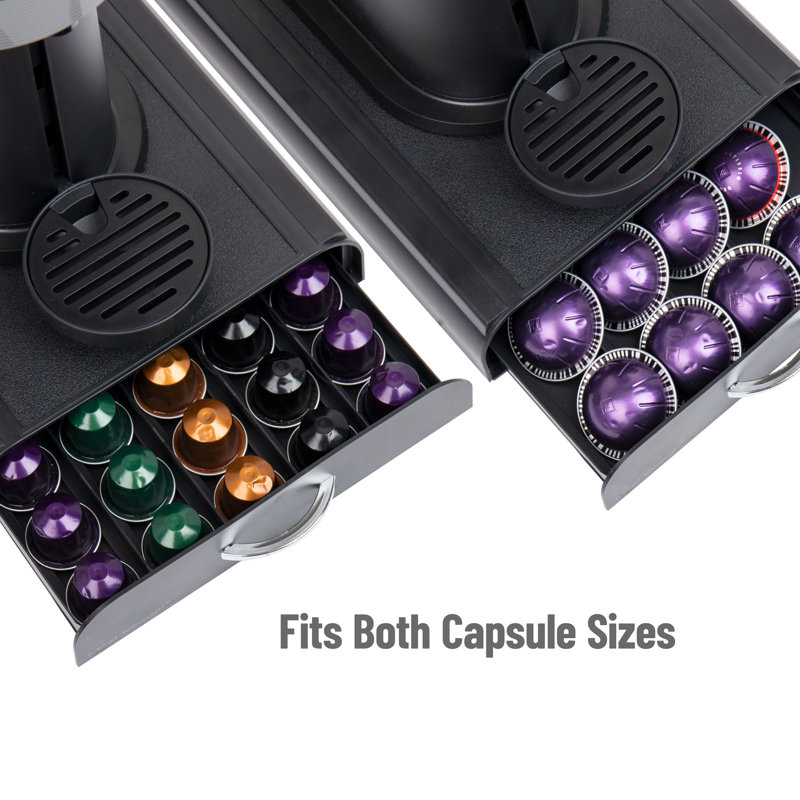 Black Nespresso Capsule Drawer Coffee Pod Holder