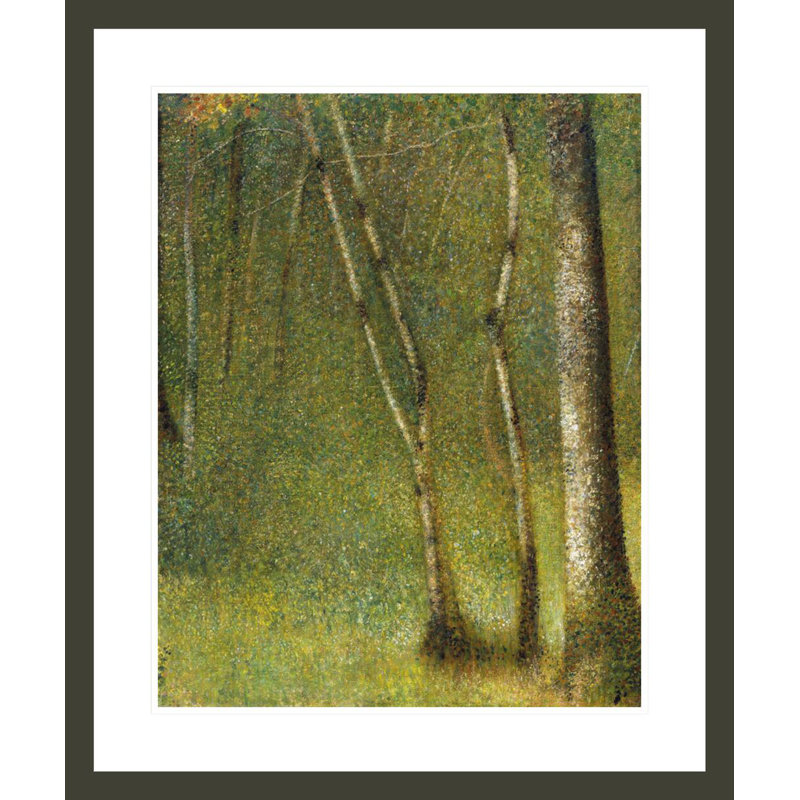 «The Forest at Pontaubert» par Georges Seurat, impression giclée encadrée, H 28,1 po x l 23,5 po