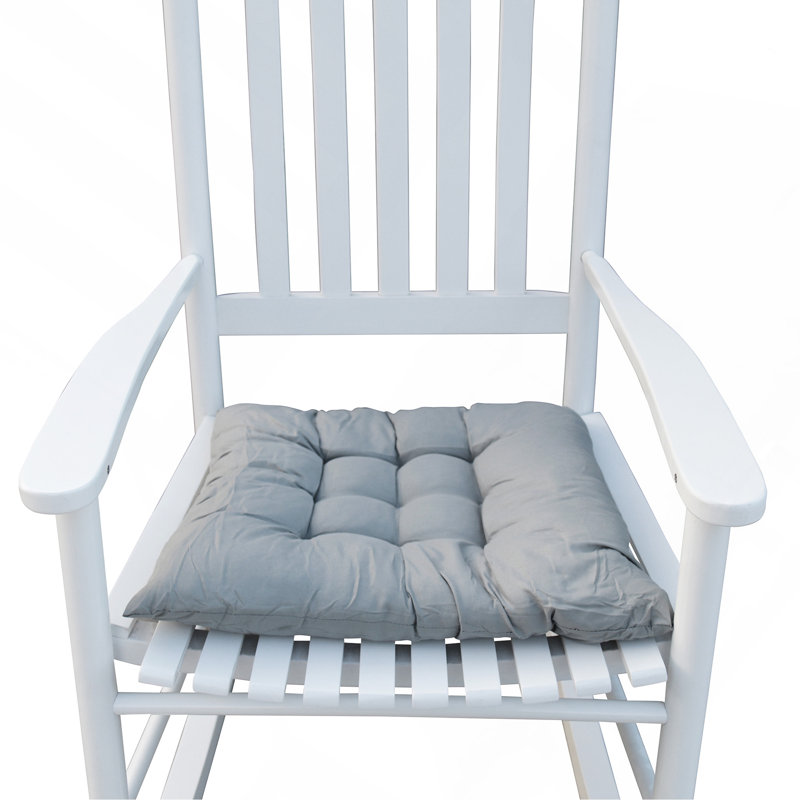 Chaise berçante en bois, sans tapis, Blanc