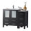 Meuble-lavabo en bois massif espresso 42 po Blossom - Lavabo en céramique, armoire latérale, tiroirs à fermeture en douceur et portes en verre trempé