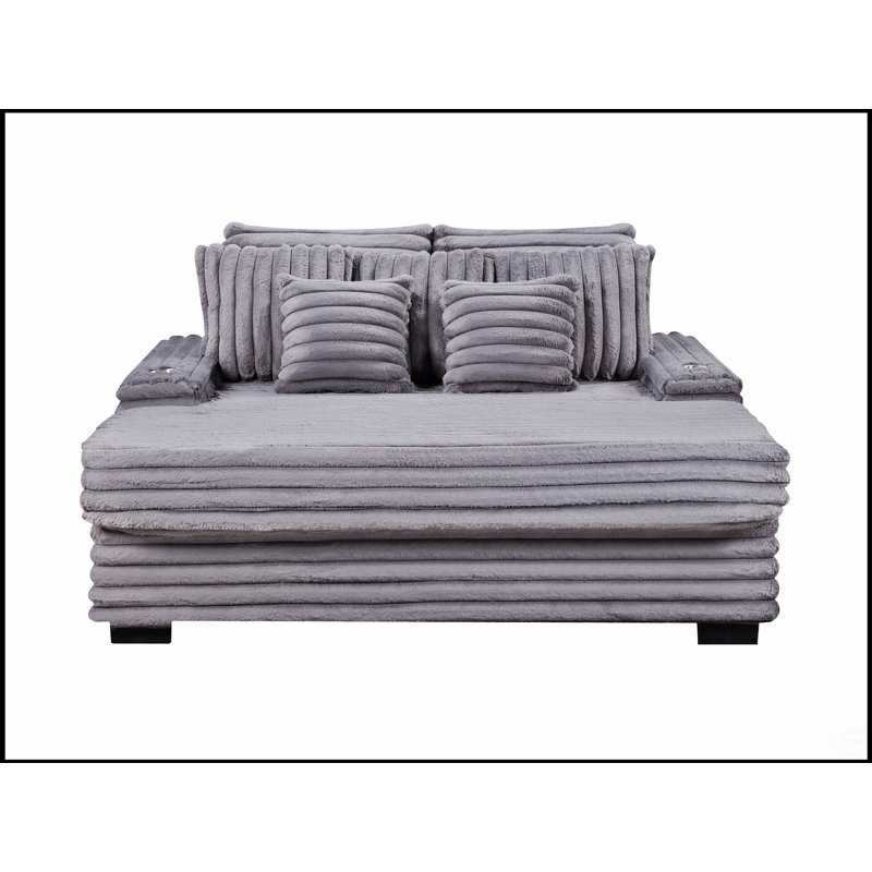 Chaise longue surdimensionnée avec porte-gobelets et port de charge USB pour un confort et une commodité ultimes