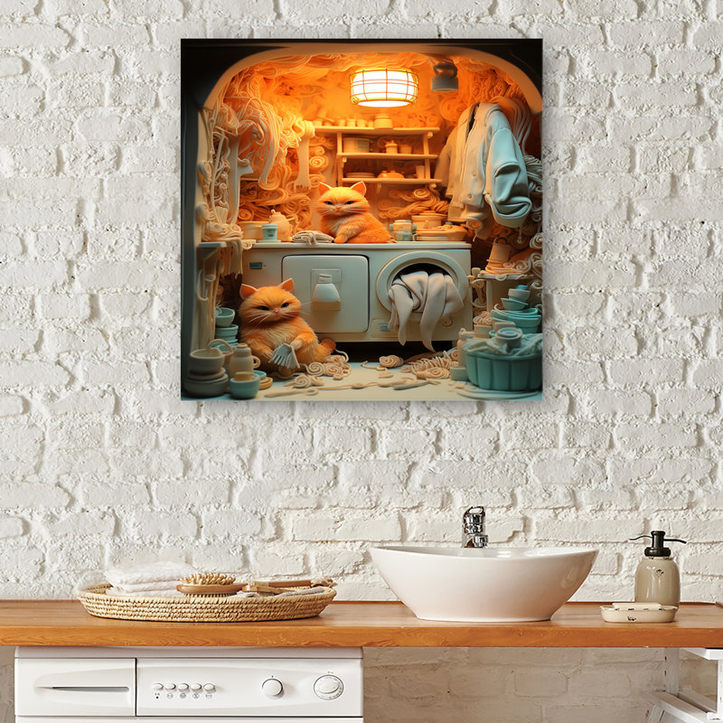 Chat peluche pliante - Art mural, H 32 po x l 24 po x P 1 po