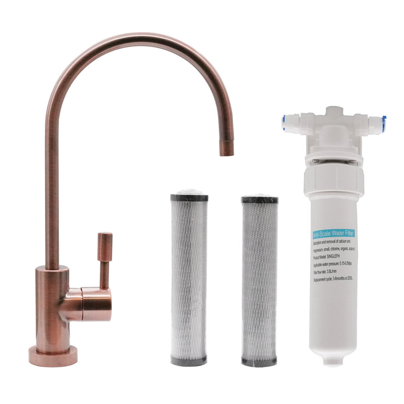 Robinet de cuisine avec distributeur de savon Westbrass, Cuivre antique