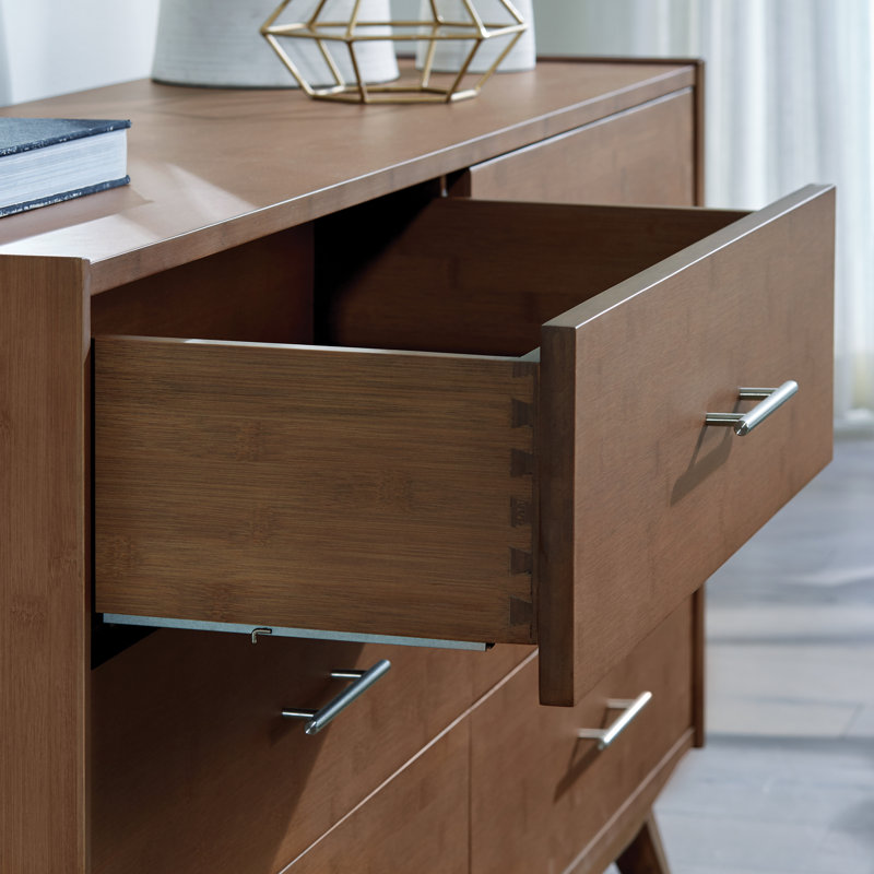 Ayvar Solid Bamboo 5-Drawer Double Dresser (59.6" W)