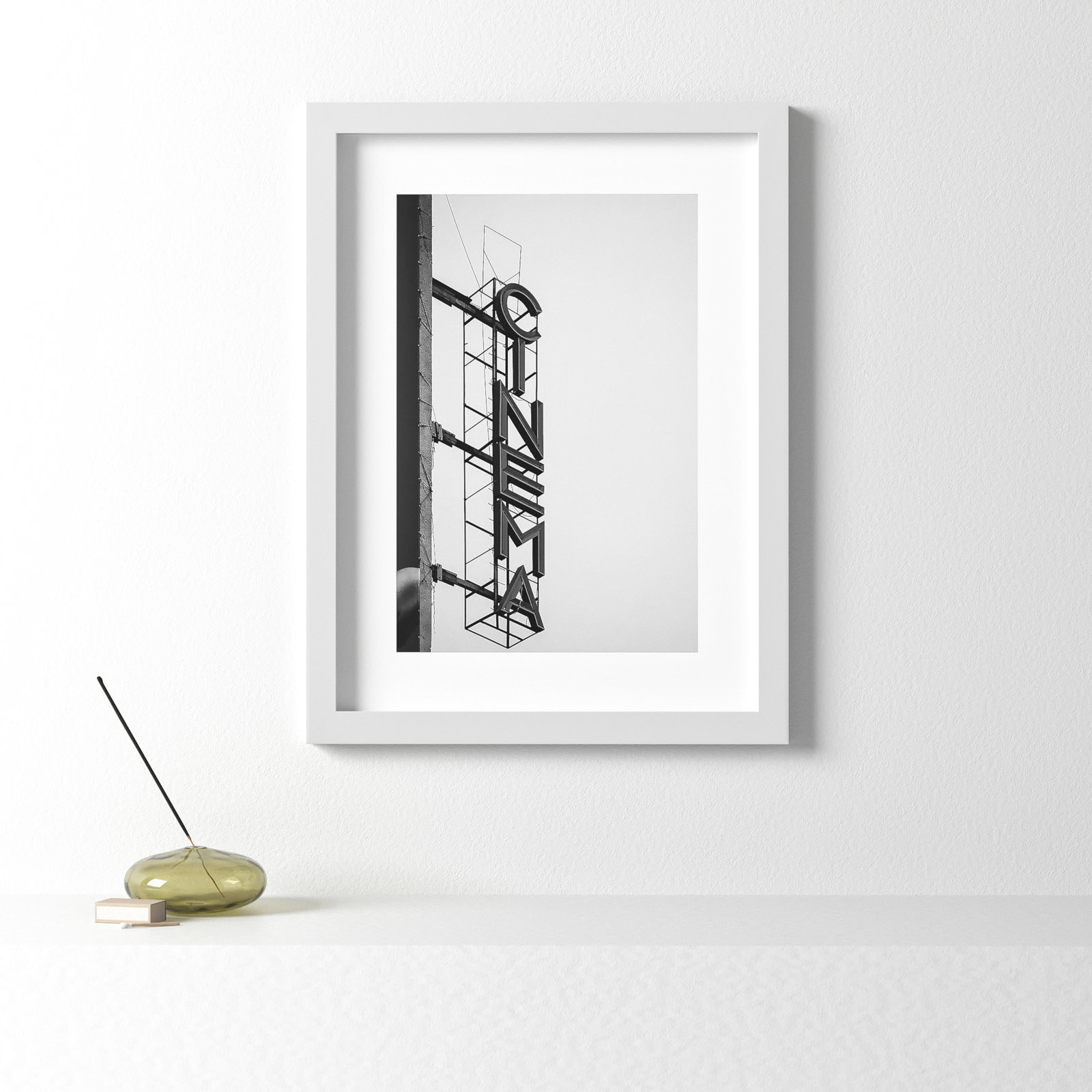 Cinema Marquee Sign by Design Fabrikken, 26.12" H x 19.12" W x 0.88" D, White