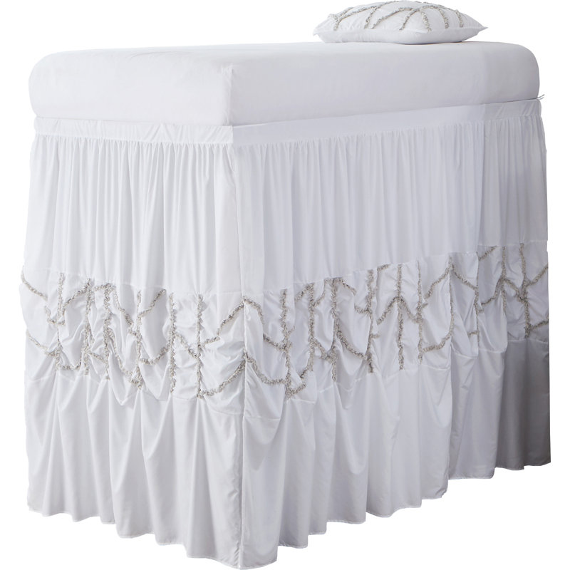 Alexandra Tailored Wrap Around Bed Skirt, White