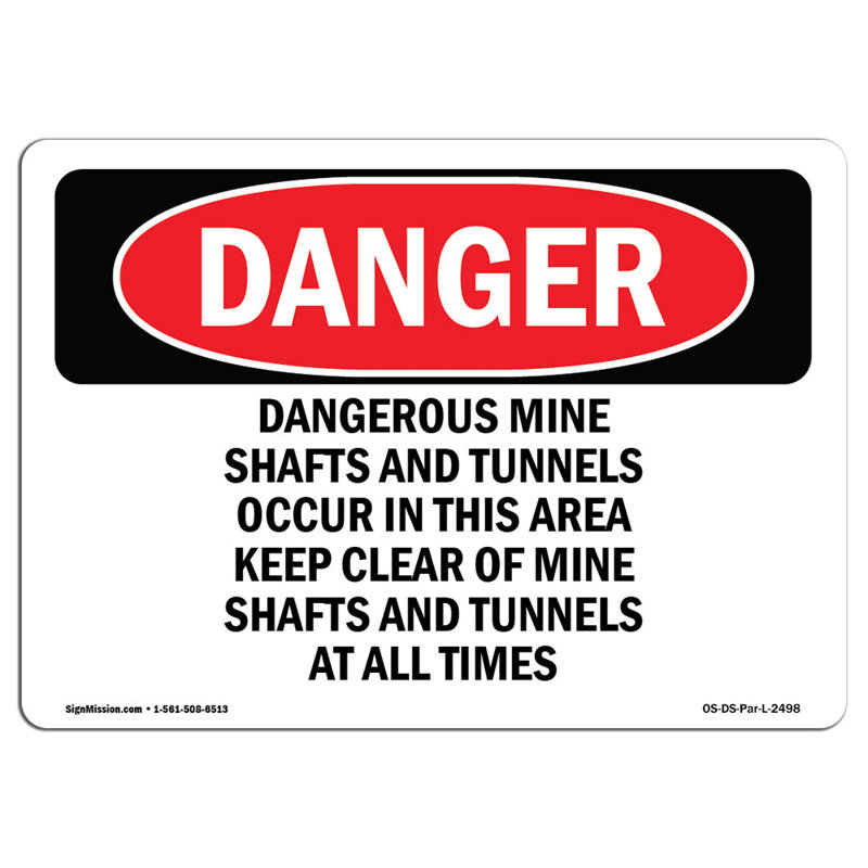Danger Sign, 12" H x 18" W x 0.1" D