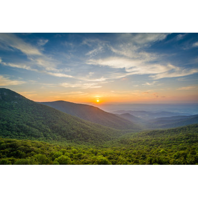 Sunset Over The Shenandoah Valley And The Blue Ridge Mountains From Crescent Rock, In Shenandoah National Park, Virginia - Wrapped Canvas Print