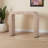 Floryn Table with Waterfall Silhouette in Woven Natural Grasscloth, 31.32" H X 35.76" W X 11.83" D