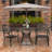 Ventana Round Metal Outdoor Dining Table With Umbrella Hole , 35.4'' in. W 35.4'' in. D
