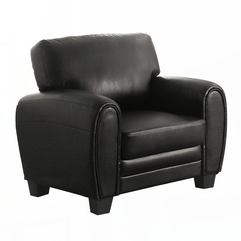 Chaise de salon moderne 1 pièce en similicuir noir recouvrant les meubles de style rétro