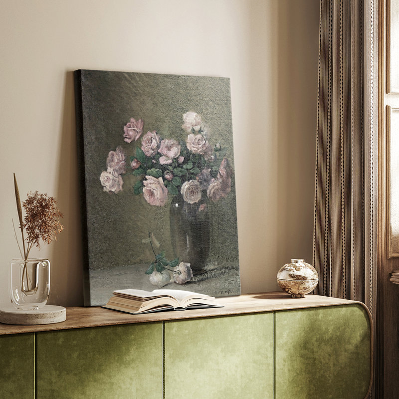 Motif floral rétro Lxxxxi - galerie Cavas, H 27 po x l 18 po
