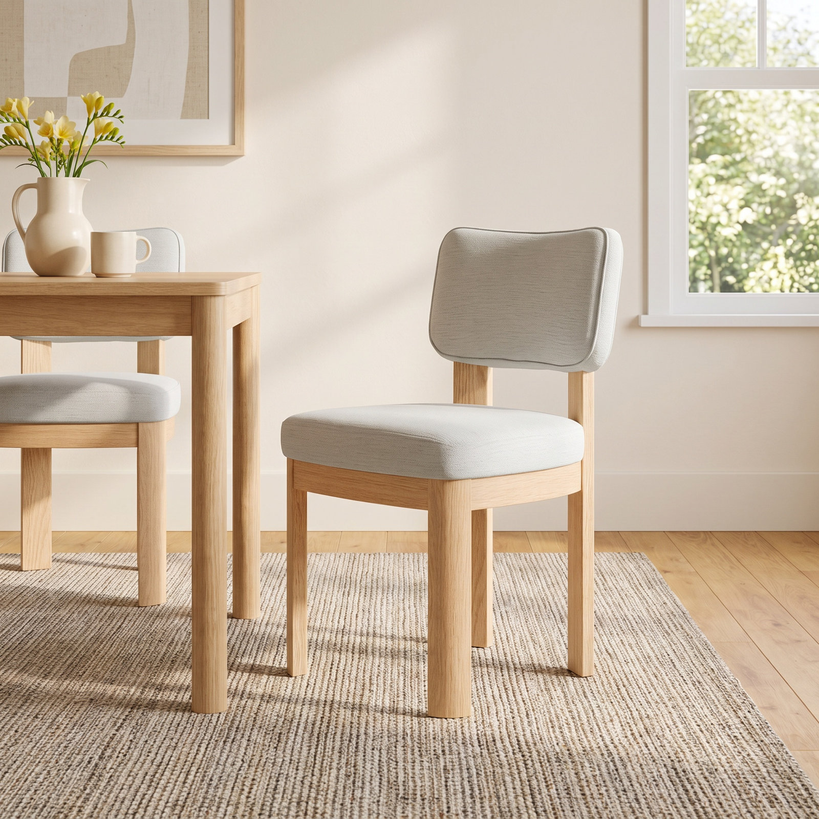 Circa Dining Chair, Natural, Light Gray