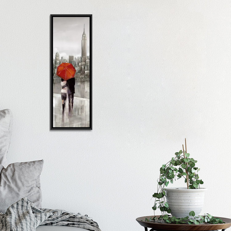 « new york new york », reproduction d’art sur toile, H 36 po x l 12 po x P 1,5 po, Toile avec cadre noir