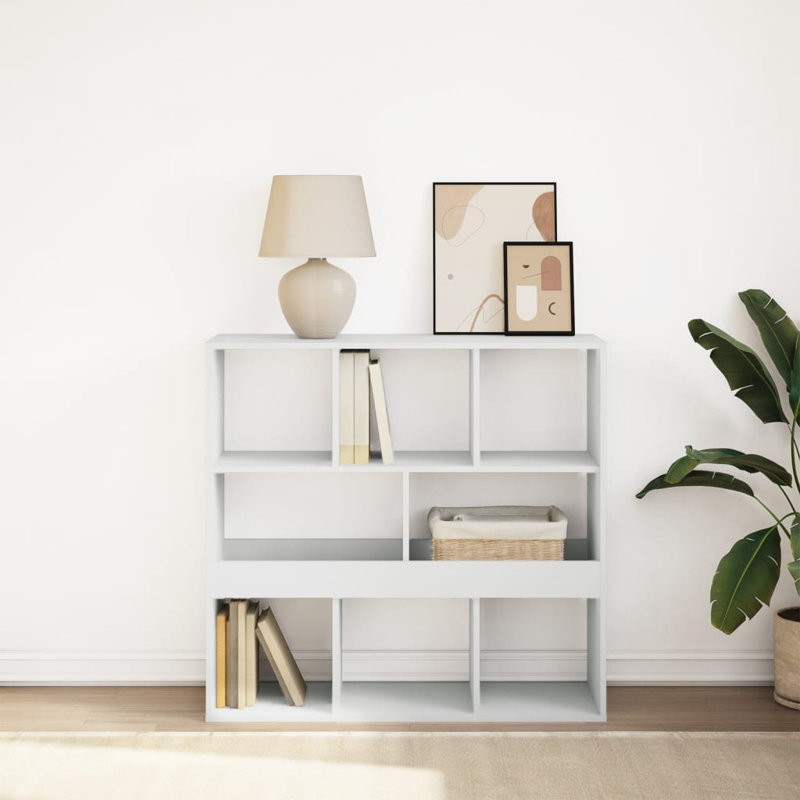 Angelinne 100cm W Bookcase, 187.5cm H x 100cm W x 33cm D, White