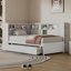 Lit de rangement en bois avec tablettes de rangement, USB et lit gigogne-1861803289