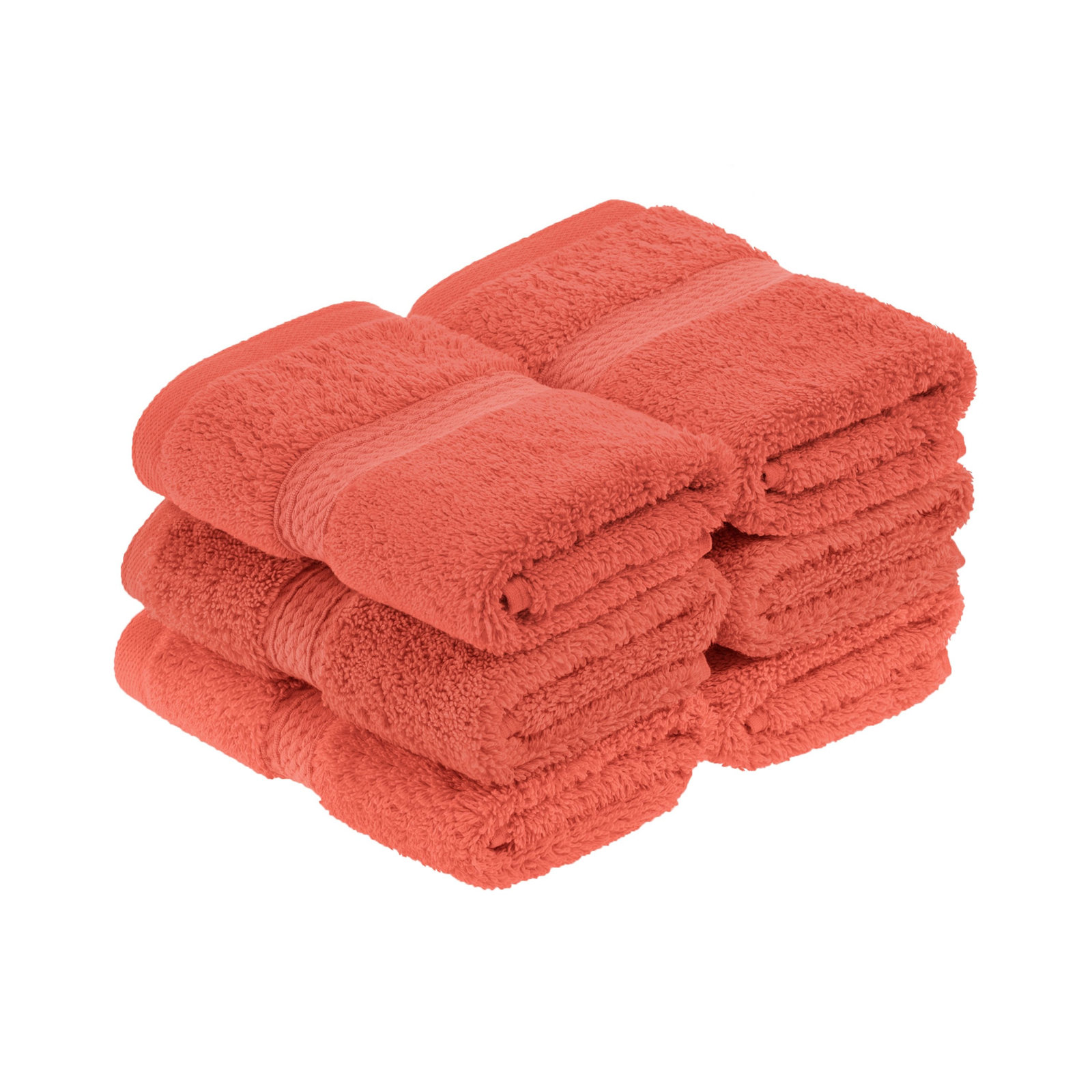 Egyptian Cotton Washcloth Set, Coral