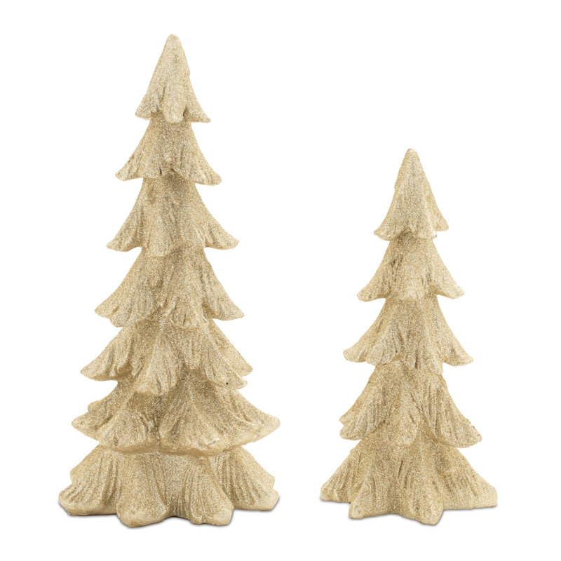 Glittered Pine Tree (Set of 2)