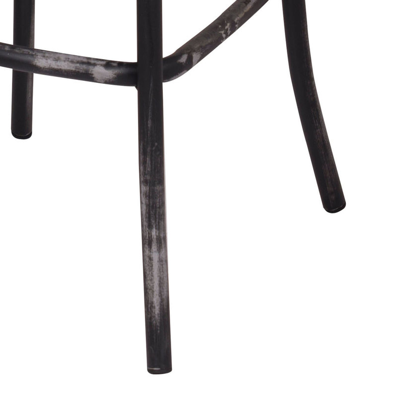 Tabouret de bar à dossier en croix noir et chêne antique | Idée de cadeau