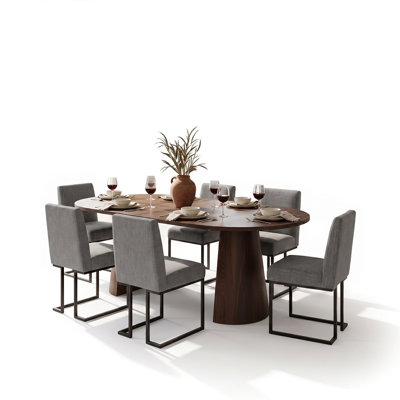 Ensemble de salle à manger extensible de 47 à 83 po avec chaises rembourrées pour 4 à 8 personnes