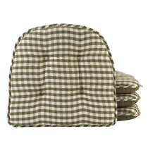 Plaid Chair Cushions, Ecru on White Buffalo Check Cushions With Single Wide  Tie at Back. Replacement Cushion Rustic Chair Pad, Stool Cushion 