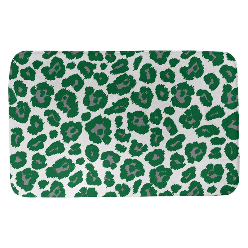 Tapis pour salle de bain Dallas, H 0,5 po x l 21 po x L 34 po, White/Silver/Green