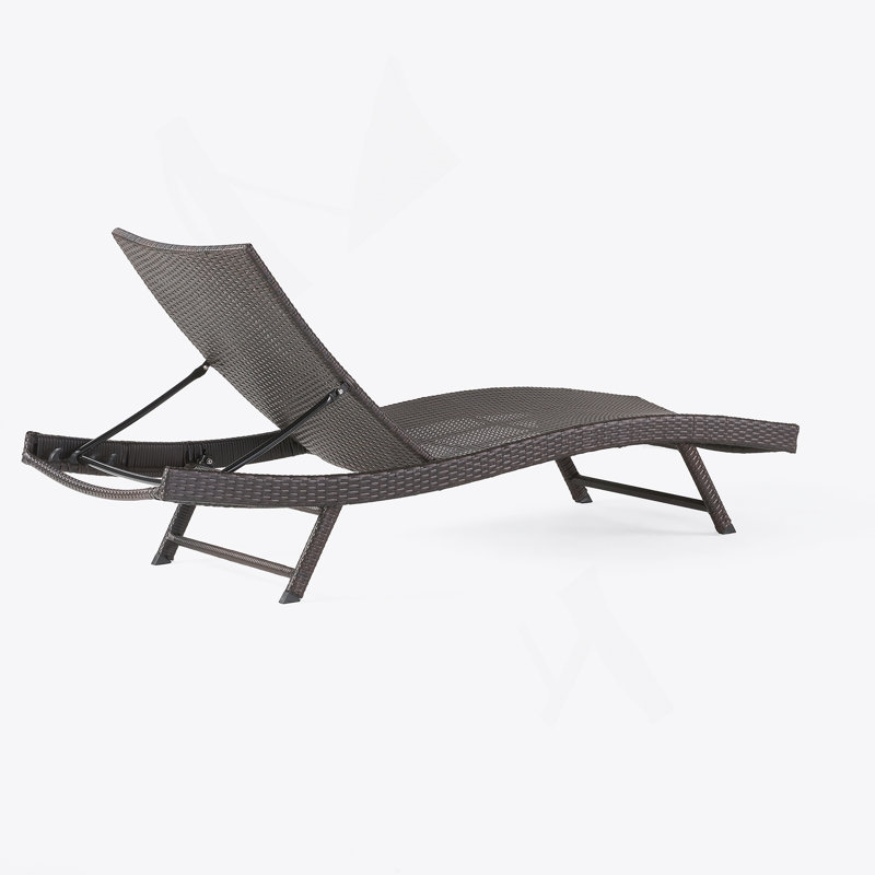 CHAISE EN PE WICKER, Brun