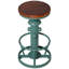 TABOURET INDUSTRIEL À HAUTEUR RÉGLABLE, TABOURET PIVOTANT AVEC TABLETTE EN BOIS MASSIF ET BASE EN MÉTAL À STYLE D'HYDRANT INCENDIE, POUR ÎLE DE CUISINE, BAR À LA MAISON, VERT-2137743345