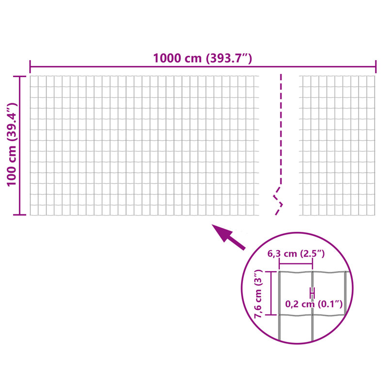 2500 cm W, Green, 100cm H x 1000cm W