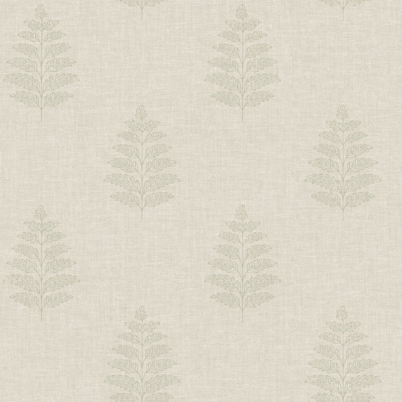 Papier peint à feuilles beige Frond, Beige