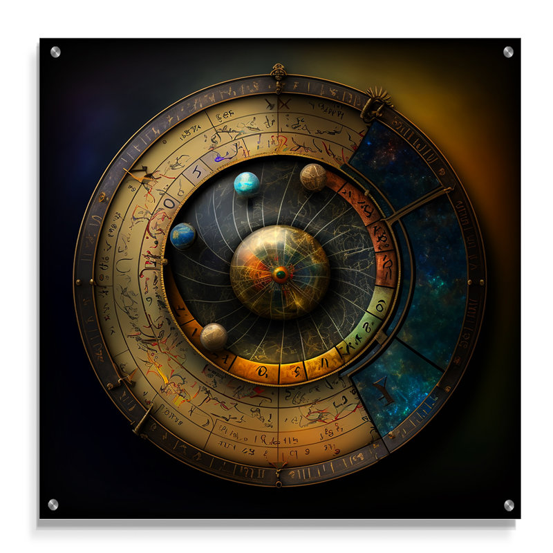 Roark - Astrologie, art mural acrylique, H 36 po x l 36 po
