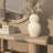 Sandia Ceramic Hourglass Textured Decorative Vase with Brown Distressing-472936459