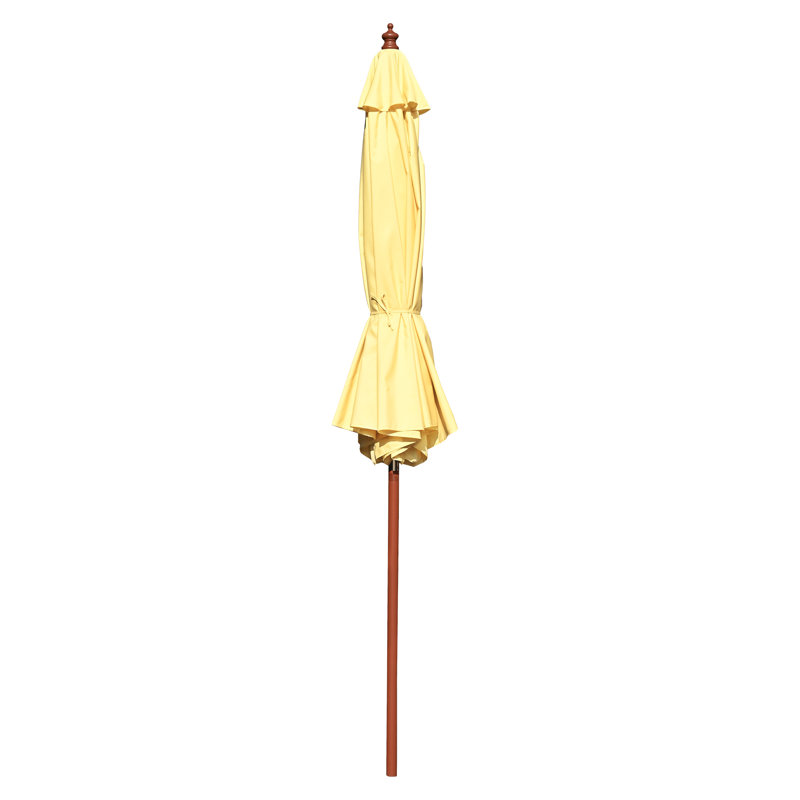 Parasol de marché en bois raffiné 9 pi Guilliana, Creamy Butter Yellow