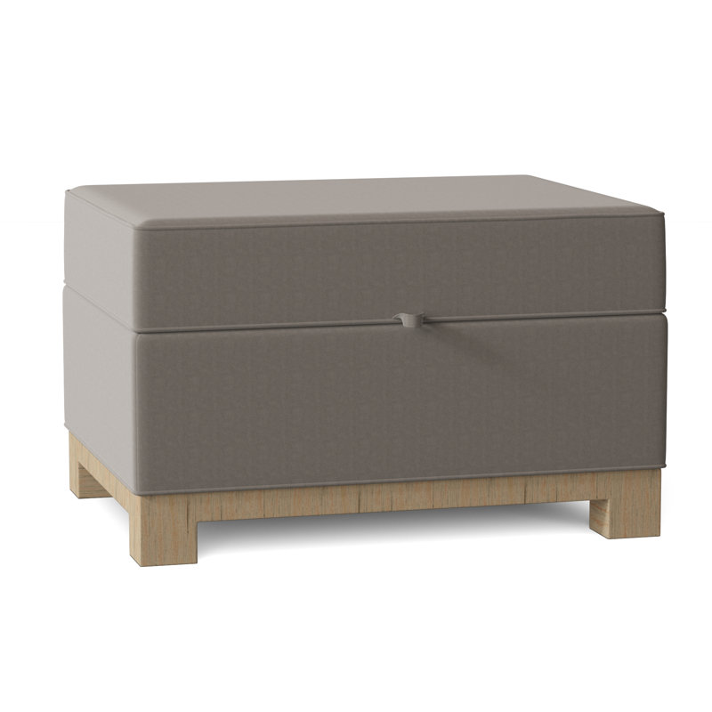 Repose-pieds rectangulaire avec rangement Brandes, Naturel, Velours Bella Dove Performance