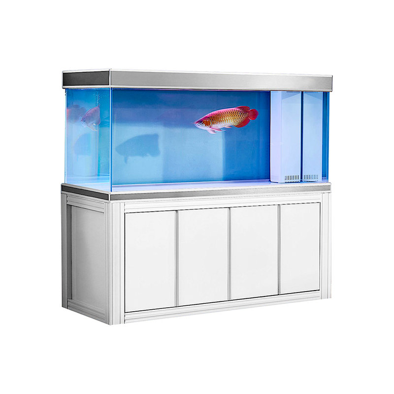 Aqua Dream 260 Gallon White and Silver Glass Aquarium with Stand