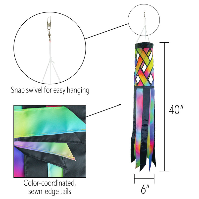 Jewel Diagonal Weave 40" Colorful Polyester Windsock