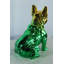 Statue bouledogue en résine NIFao finition verte et or 16 po x 9 po x H 16 po