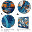 Ridgedale, équilibre géométrique orange et bleu en V encadré sur toile-88518864-88518865