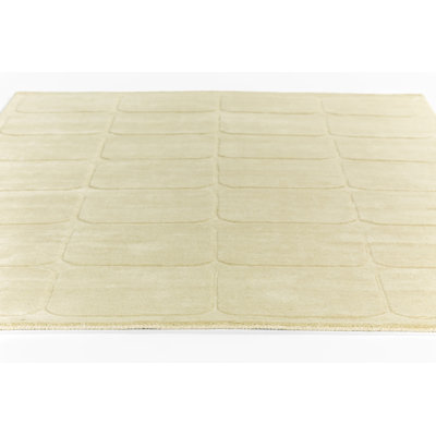 Lura Hand Loomed Wool Geometric Ivory Area Rug 5' X 8'